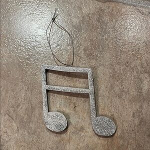 Silver Glitter Music Note Ornament